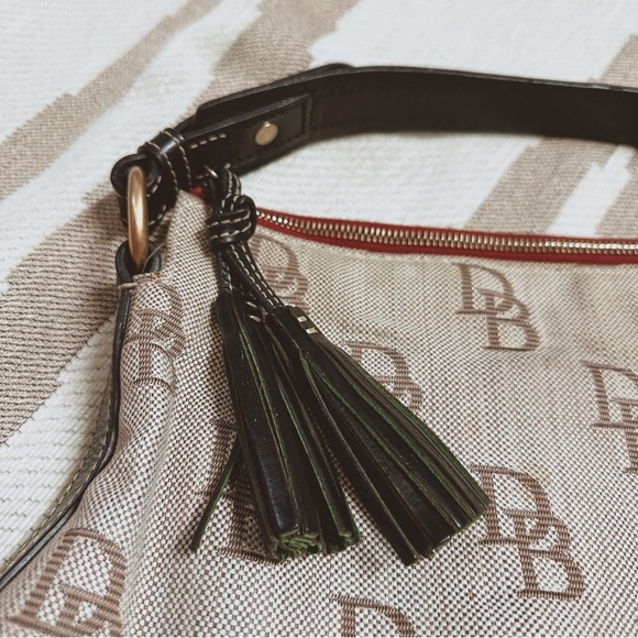 Vintage dooney & bourke monogram taupe shoulder bag with mini wallet - Picture 4 of 12
